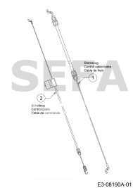 Brzdové lanko S/S 1330/1045mm na sekačku MTD Black-Line BL 4553 S 12A-PF5E683 (2014). Pozice č.: 1